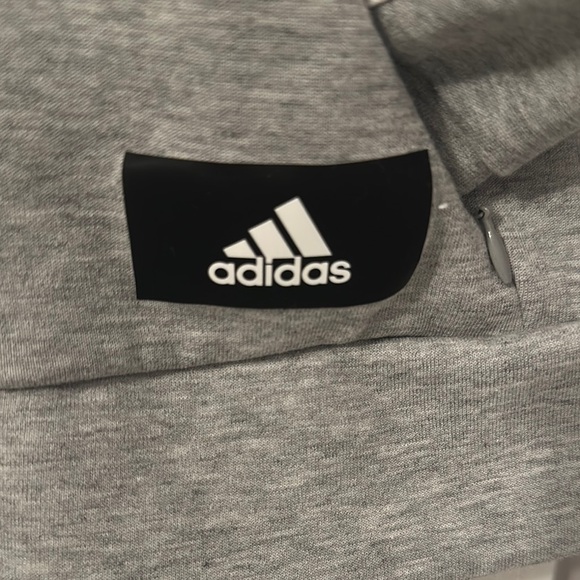 Adidas Classics 3-Stripes Heather Gray Full Zip Hoodie women’s size M - Picture 4 of 4